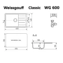 Кухонная мойка WEISSGAUFF WG 60003 Classic Light Grey