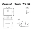 Кухонная мойка WEISSGAUFF WG 56502 Classic Ivory