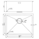 Кухонная мойка MILACIO Denia 58 Steel MC.77458 золото