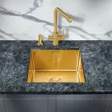 Кухонная мойка MILACIO Denia 44 Steel MC.77438 золото