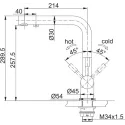 Смеситель FRANKE Atlas Clear Water сталь PVD черный матовый (120.0745.585)