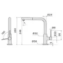 Смеситель FALMEC TREVI CORNER PVD BRUSHED GUN METAL (MTRC.00#PPF)