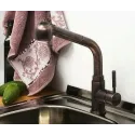 Смеситель WASSERKRAFT А8247 с выдвижной лейкой темная бронза