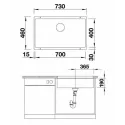Кухонная мойка BLANCO SUBLINE 700-U SILGRANIT антрацит с отв.арм. InFino (арт.523442)