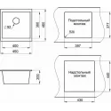 Кухонная мойка GRANULA GR-4451 графит