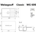 Кухонная мойка WEISSGAUFF WG 60001 Classic White
