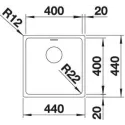 Кухонная мойка BLANCO andano 400-IF с отв. арм. InFino (арт.522957)