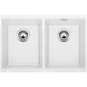 Кухонная мойка BLANCO SUBLINE 350/350-U SILGRANIT отводная арматура InFino® белый гранит 523578