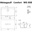 Кухонная мойка WEISSGAUFF WG 600310 Comfort Cold Grey