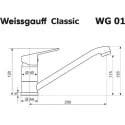 Смеситель WEISSGAUFF WG 0101 Classic White