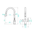 Смеситель KUCHENSTERN BRUNN-FS нержавеющая сталь