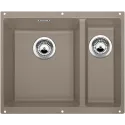 Кухонная мойка BLANCO SUBLINE 340/160-U SILGRANIT чаша слева, отводная арматура InFino® серый беж гранит 523556