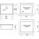 Кухонная мойка GRANULA GR-5551 графит