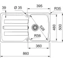 Кухонная мойка FRANKE AZG 611-86 сахара (114.0489.272)