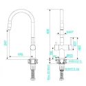 Смеситель KUCHENSTERN FLEX-FS 413SS40 нержавеющая сталь