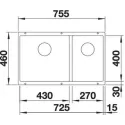 Кухонная мойка BLANCO SUBLINE 430/270-U жасмин c отв.арм. InFino (арт.523156)