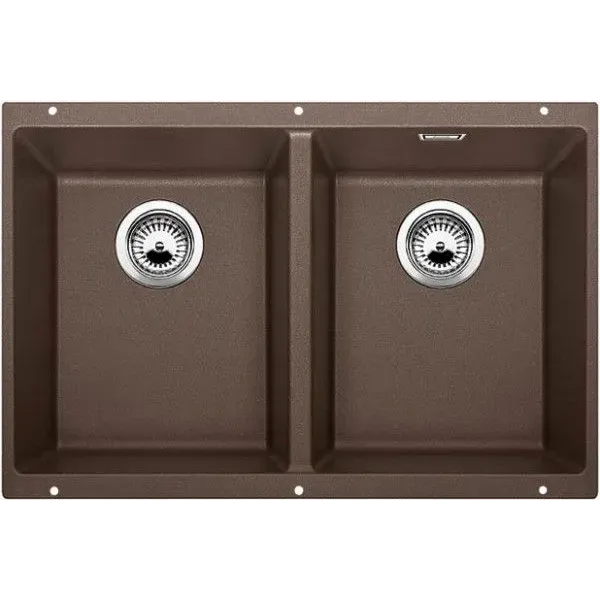 Кухонная мойка BLANCO SUBLINE 350/350-U SILGRANIT кофе с отв.арм. InFino (арт.523583)