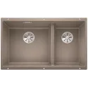 Кухонная мойка BLANCO SUBLINE 430/270-U отводная арматура InFino® серый беж гранит 523158