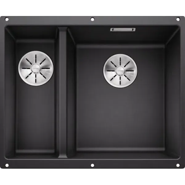 Кухонная мойка BLANCO SUBLINE 340/160-U SILGRANIT антрацит (чаша справа) с отв.арм. InFino (арт.523558)