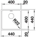 Кухонная мойка BLANCO ANDANO 400-U нерж.сталь зеркальная полировка с отв. арм. InFino (арт.522959)