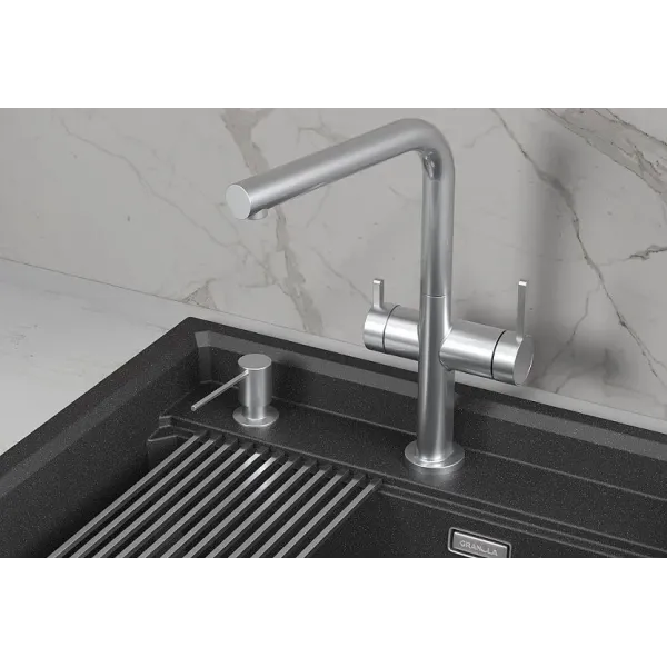 Смеситель GRANULA KS-8276 нержавеющая сталь