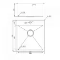 Кухонная мойка MILACIO Denia 46 Steel MC.77479 вороненая сталь
