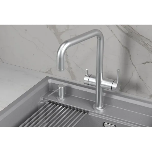 Смеситель GRANULA KS-8275 нержавеющая сталь