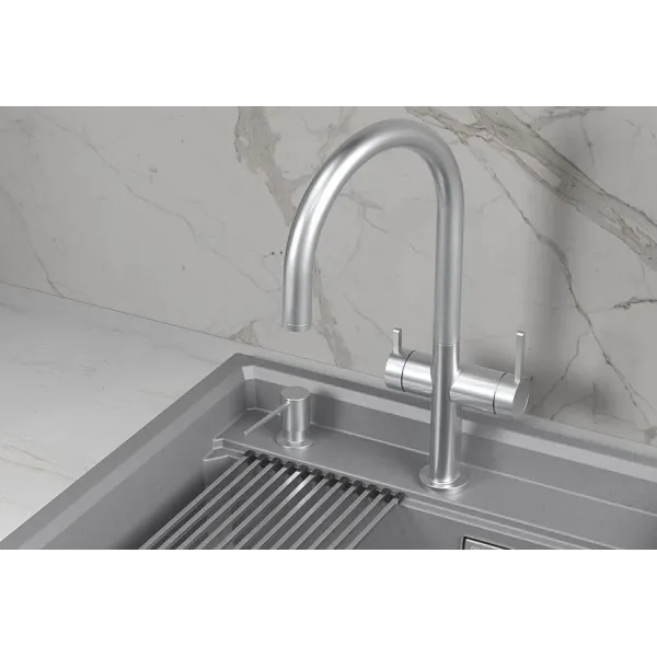 Смеситель GRANULA KS-8274 нержавеющая сталь