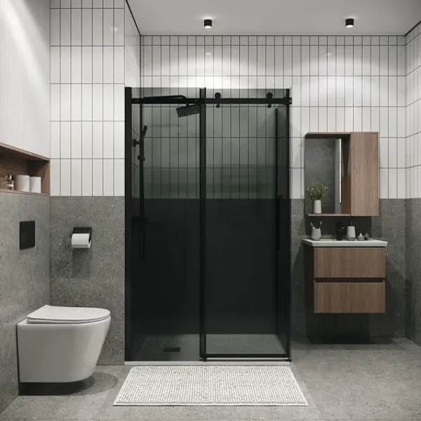 Душевое ограждение GROSSMAN 100.K33.04.110.21.10-200.K33.04.80.21.10 черный матовый