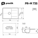 Кухонная мойка PRACTIK PR-M-735-004