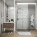 Душевое ограждение GROSSMAN 100.K33.01.140.42.00-200.K33.01.100.42.00 графит сатин