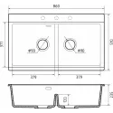 Кухонная мойка RIVELATO FONDE 8638-2 Nero opaco