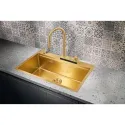 Кухонная мойка MILACIO Denia 75 Steel MC.77428 золото