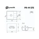 Кухонная мойка PRACTIK PR-M-575-004