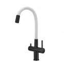 Смеситель MILACIO Ultra MCU.560.TBW Total Black/белый шланг