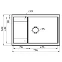 Кухонная мойка MILACIO Navarra 78 Cuarzo MC.77054 бежевый