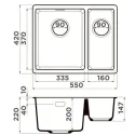Кухонная мойка OMOIKIRI Kata 55-2-U-WH (4997526)
