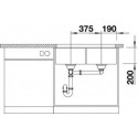 Кухонная мойка BLANCO SUBLINE 350/350-U SILGRANIT отводная арматура InFino® шампань гранит 523580