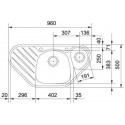 Кухонная мойка FRANKE mon (mox) 651-e (059.107.020) (101.0010.171) пром. вариант неполир. мойка с вент. (902.486.008) (112.0006.302)