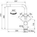 Смеситель FRANKE 115.0373.820 FRANKE Active Plus,графит