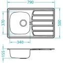 Кухонная мойка ALVEUS Zoom 20 NAT-90 1098938 (в комплекте с сифоном 1102384)