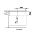 Кухонная мойка BLANCO SUBLINE 800-U отводная арматура InFino® темная скала гранит 523142