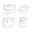 Кухонная мойка ALVEUS Stricto 30 KMB 90 FI правая (в комплекте с сифоном)