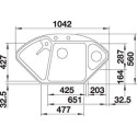 Кухонная мойка BLANCO DELTA II-F SILGRANIT клапан-автомат InFino® антрацит гранит 523670