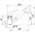 Смеситель FRANKE 115.0347.111 FRANKE NOVARA PLUS,хром,с выдвижным шлангом