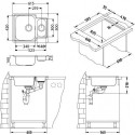 Кухонная мойка ALVEUS Line 50 NAT-90 1065676 (в комплекте с сифоном 1130555)