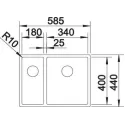 Кухонная мойка BLANCO CLARON 340/180-U 521609 нерж. сталь