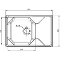 Кухонная мойка GRANFEST UNIQUE GF-U-740L иней
