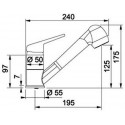 Смеситель FRANKE 115.0470.675 FRANKE NOVARA PLUS,оникс,с выдвижным шлангом