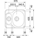 Кухонная мойка FRANKE mon 660 (061.057.020) (101.0010.282) пром. вариант неполир. мойка с вент. (902.456.008) (112.0006.274)